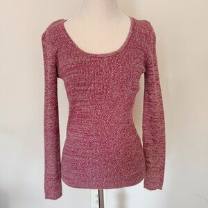✨ MODA International by Victoria’s Secret Pink/Tan Ribbed Stretch Sweater – M